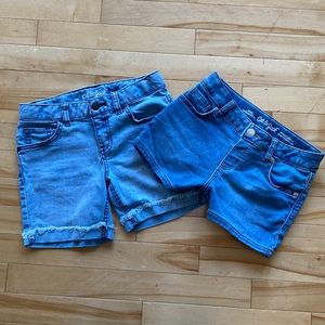 2 pairs Cat and Jack jean shorts. Size 7/8